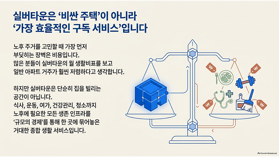 실버타운은 비싼 주택이 아니라 가장 효율적인 구독 서비스입니다
