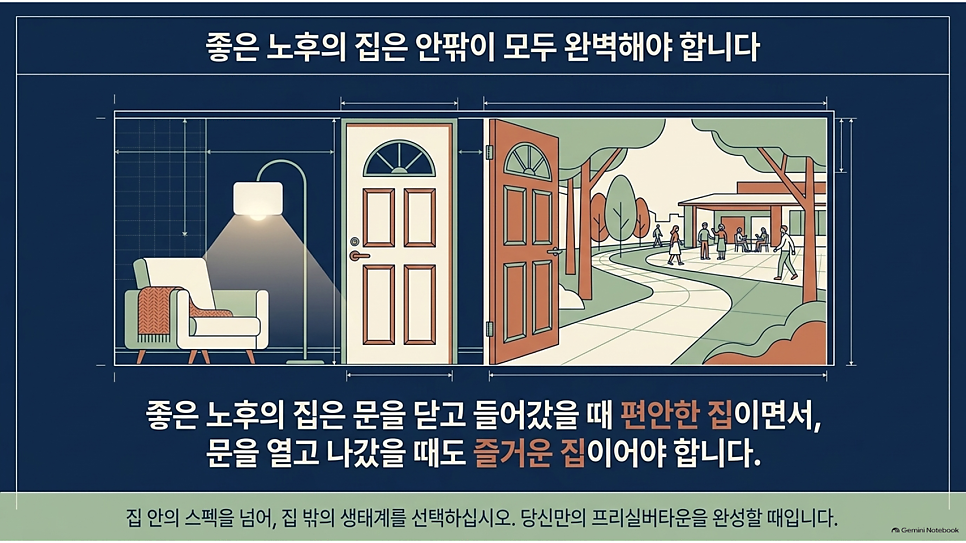 좋은 노후의 집은 안팎이 모두 완벽해야 합니다