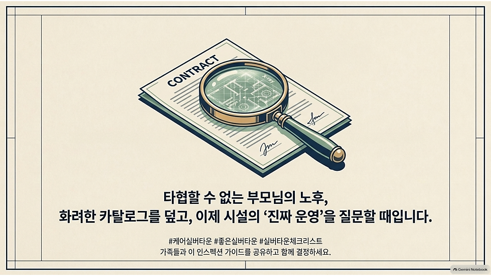 타협할 수 없는 부모님의 노후, 화려한 카탈로그를 덮고 이제 시설의 진짜 운영을 질문할 때입니다