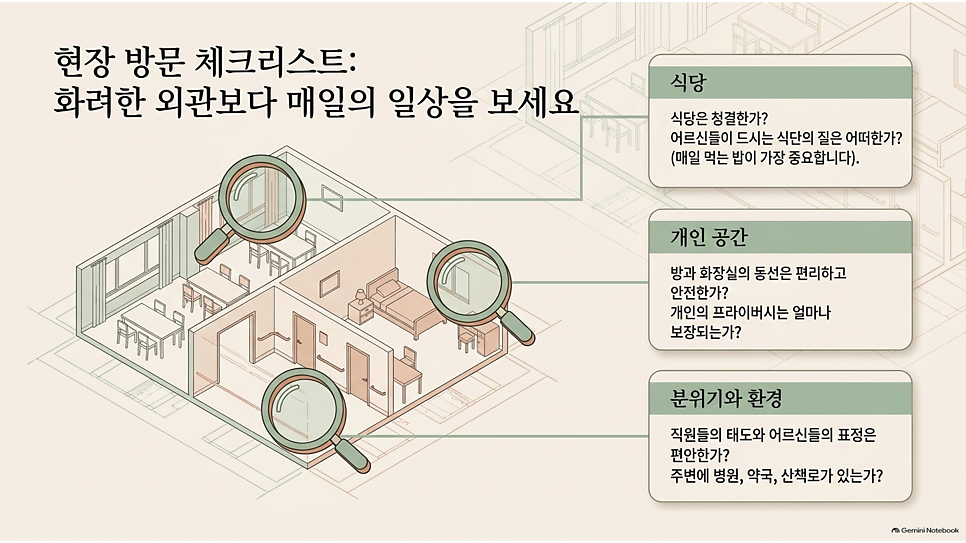 현장 방문 체크리스트: 화려한 외관보다 매일의 일상을 보세요