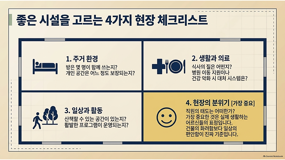 좋은 시설을 고르는 4가지 현장 체크리스트