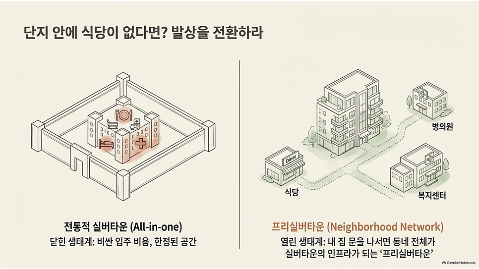 단지 안에 식당이 없다면? 발상을 전환하라: 실버타운과 프리실버타운