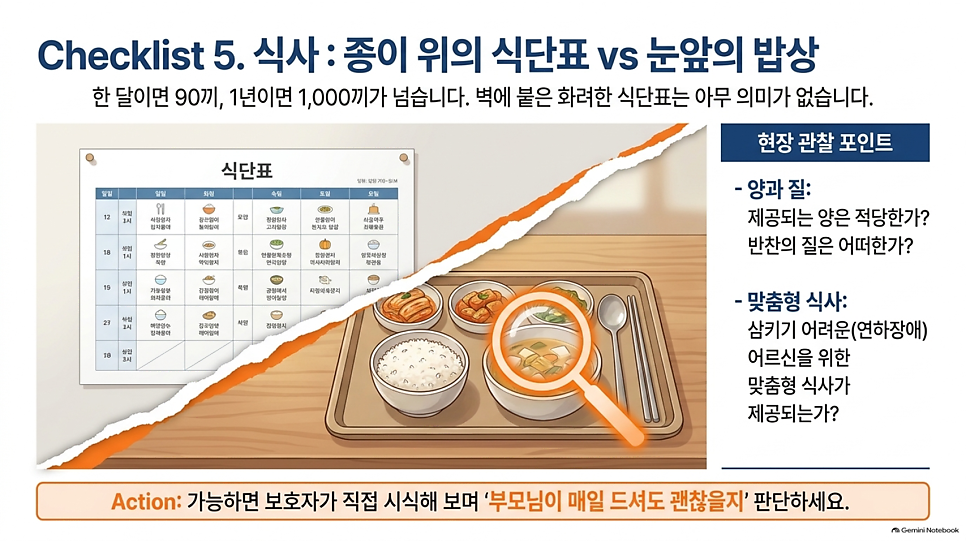 Checklist 5. 식사: 종이 위의 식단표 vs 눈앞의 밥상