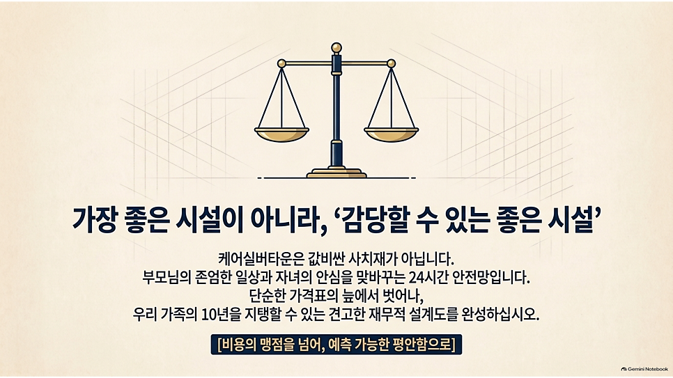 가장 좋은 시설이 아니라, 감당할 수 있는 좋은 시설