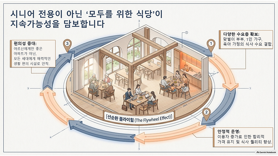 시니어 전용이 아닌 모두를 위한 식당이 지속가능성을 담보합니다