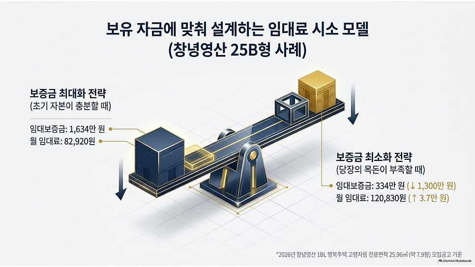 보유 자금에 맞춰 설계하는 임대료 시소 모델 (창녕영산 25B형 사례)
