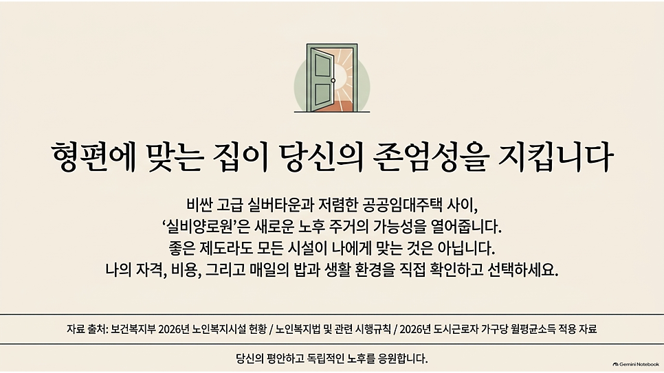 형편에 맞는 집이 당신의 존엄성을 지킵니다