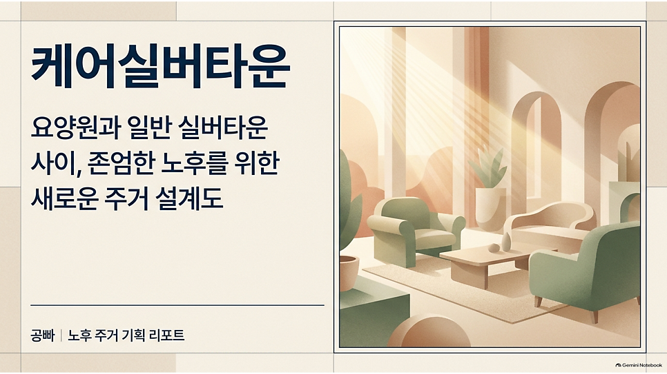 케어실버타운: 요양원과 일반 실버타운 사이, 존엄한 노후를 위한 새로운 주거 설계도