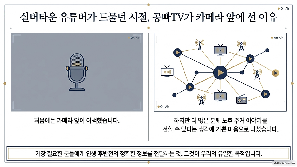 실버타운 유튜버가 드물던 시절, 공빠TV가 카메라 앞에 선 이유