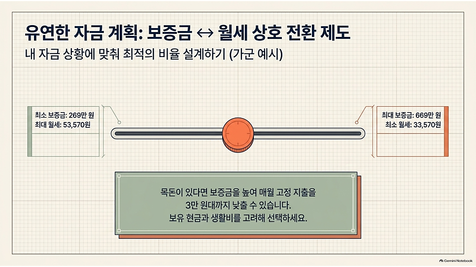 유연한 자금 계획: 보증금과 월세 상호 전환 제도