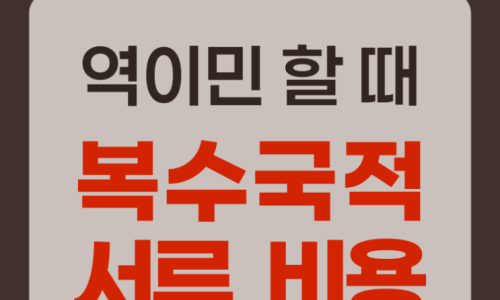 역이민 시 복수국적 & 국적회복 방법 전체 과정 완벽 정리! (서류, 비용, 기간)