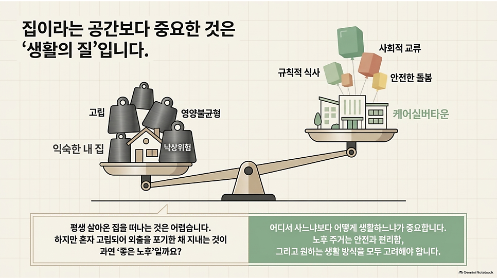 집이라는 공간보다 중요한 것은 생활의 질입니다