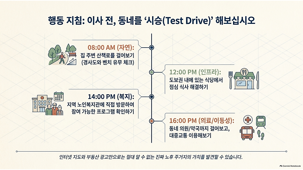 행동 지침: 이사 전, 동네를 시승(Test Drive) 해보십시오