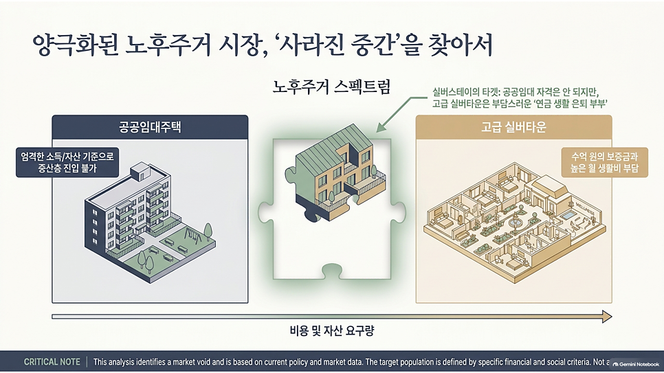양극화된 노후주거 시장, 사라진 중간을 찾아서: 공공임대주택과 고급 실버타운 사이