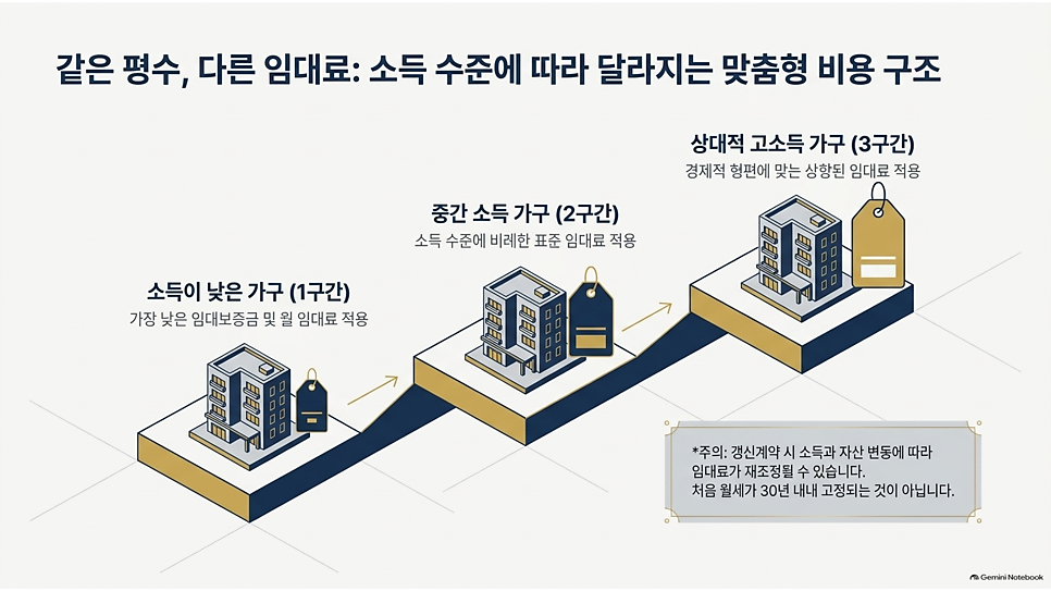 같은 평수, 다른 임대료: 소득 수준에 따라 달라지는 맞춤형 비용 구조