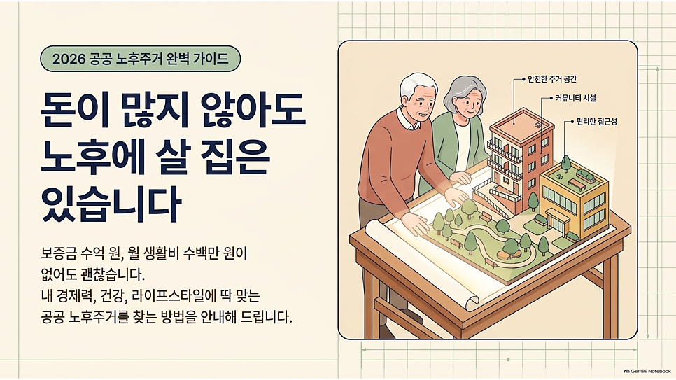 돈이 많지 않아도 노후에 살 집은 있습니다: 2026 공공 노후주거 완벽 가이드