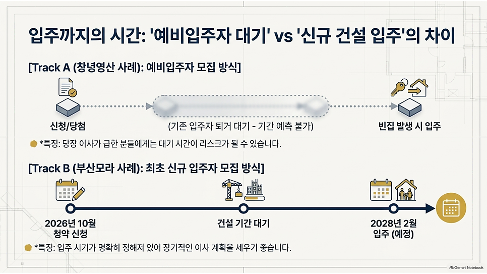 입주까지의 시간: 예비입주자 대기 vs 신규 건설 입주의 차이
