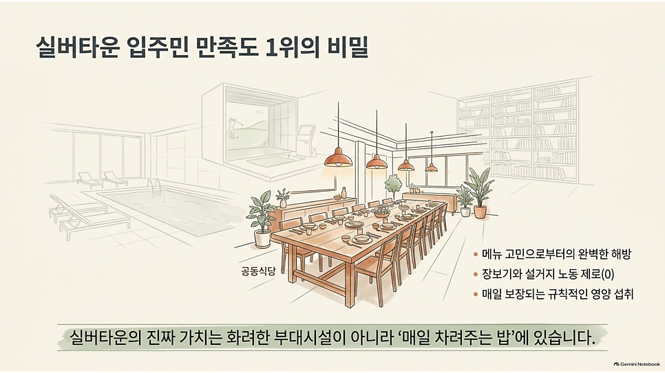 실버타운 입주민 만족도 1위의 비밀, 공동식당